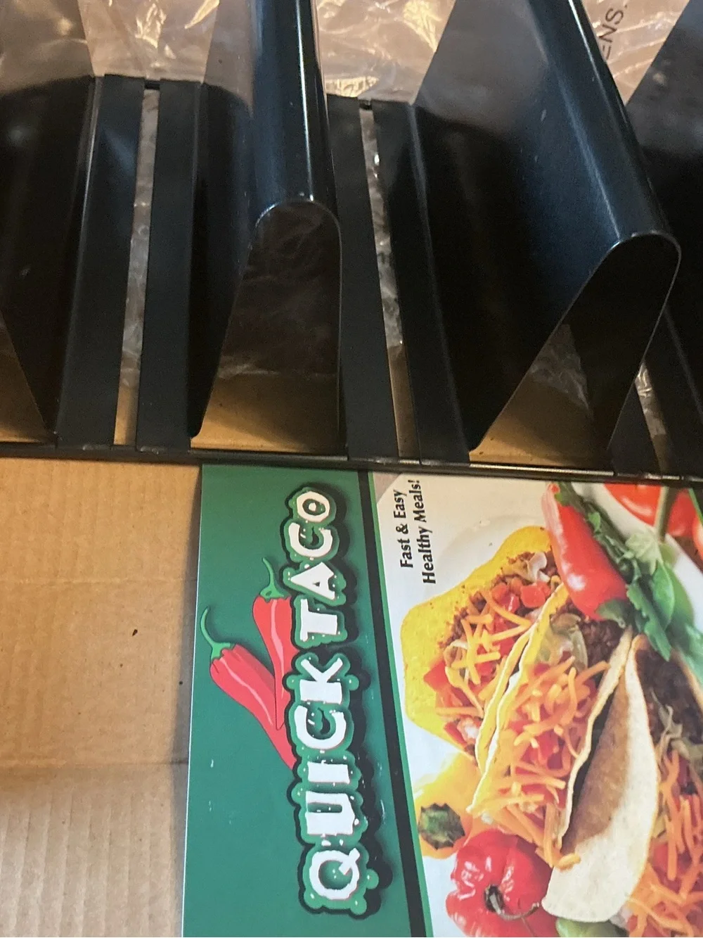 Quick Taco Non-Stick Backing Rack and Server All-in-One with recipe guide